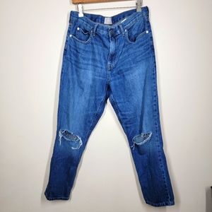 Everlane the summer jean blue straight leg ripped knee size 31